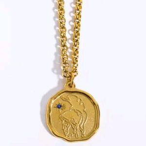 Athena Necklace 18k Gold Goddess Greek Mythology September Birthstone